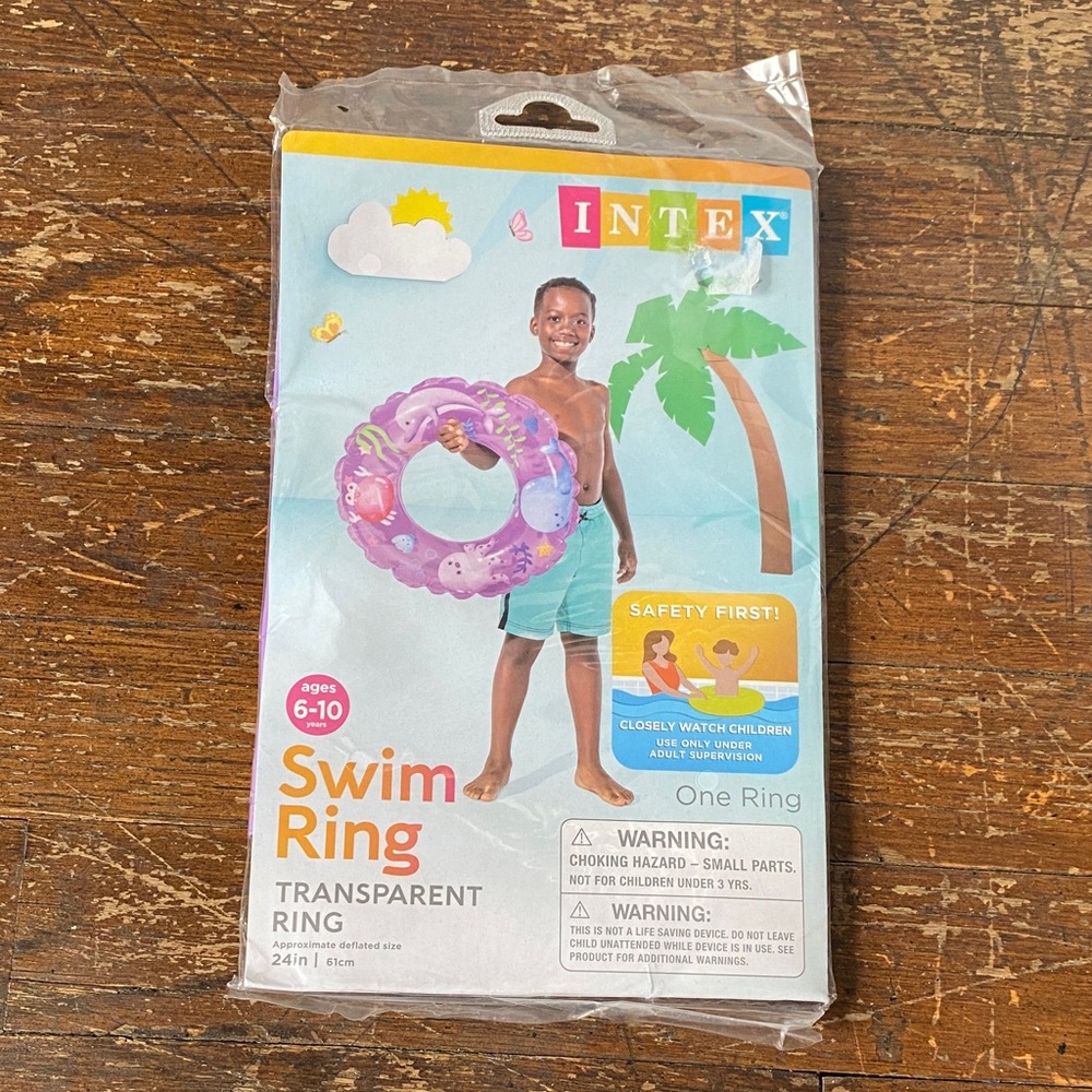 Intex Transparent Swim Ring Ages 6-10 24inch ring